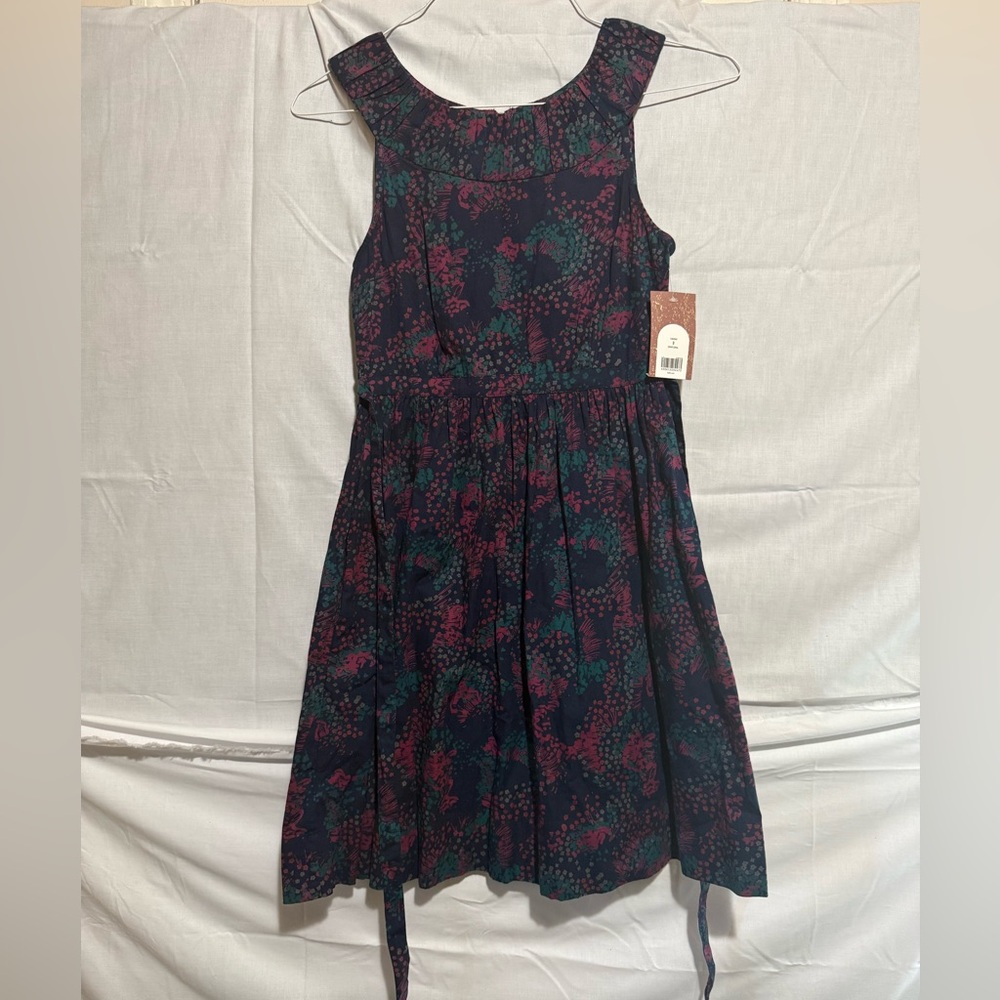 Floral Kids Dress - Navy and Pink